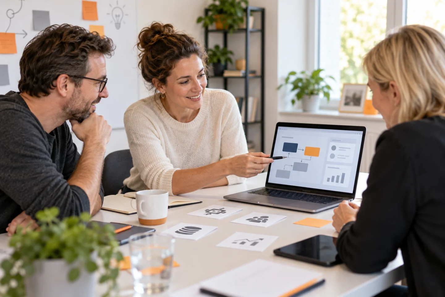 Praxisnahe Schulung zu digitalen Arbeitsabläufen in einer kleinen Gruppe