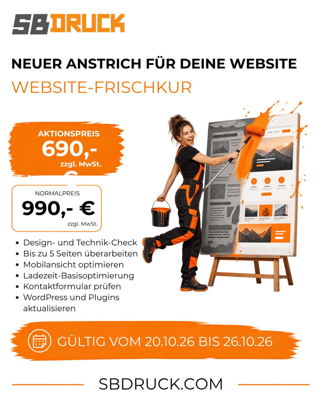 Website-Frischekur von SBDruck vom 20. bis 26. Oktober 2026